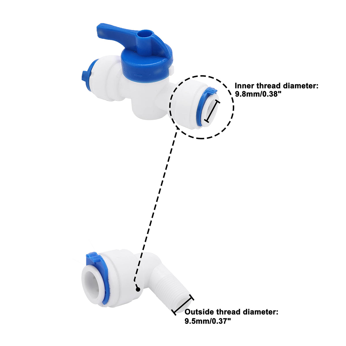 Pxyelec 3/8inch Tube Float Ball Valve, Top Install