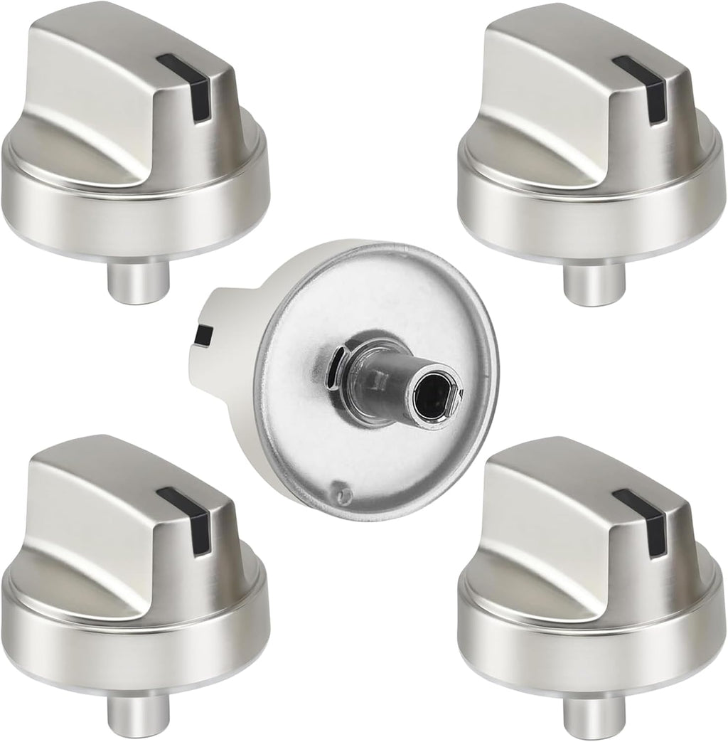 Upgraded (5Pcs) WB03X29315 for GE Gas Stove Knobs Replacements JGP5030SL1SS/ JGP5036SL1SS/ JP3030DJ3BB/ JP3036DL2BB / JP3530DJ3BB, Oven Range Burner Cooktop Control Knobs Replace Part