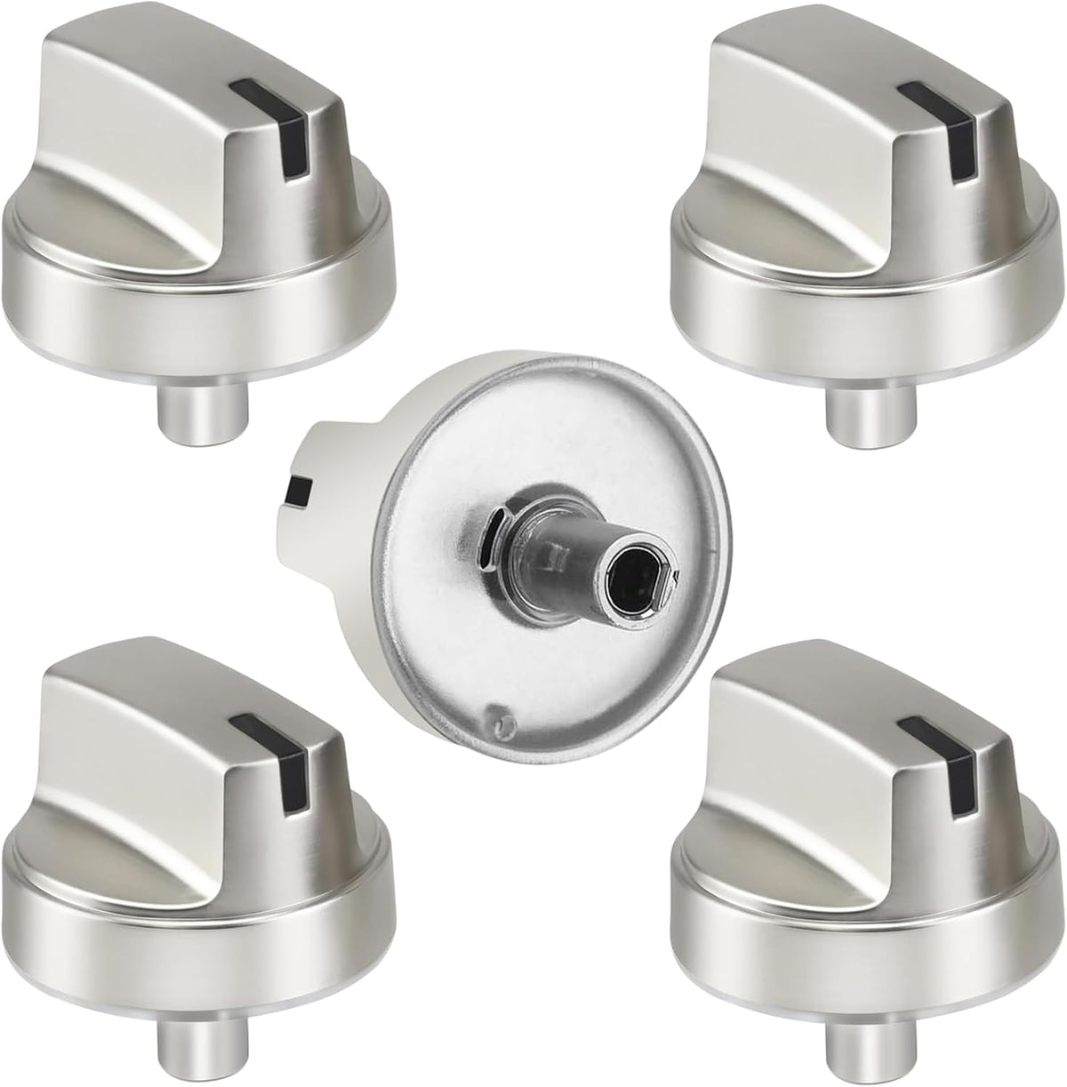 Upgraded (5Pcs) WB03X29315 for GE Gas Stove Knobs Replacements JGP5030SL1SS/ JGP5036SL1SS/ JP3030DJ3BB/ JP3036DL2BB / JP3530DJ3BB, Oven Range Burner Cooktop Control Knobs Replace Part