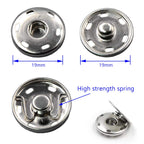 50 Sets Sew-on Snap Buttons, Silver
