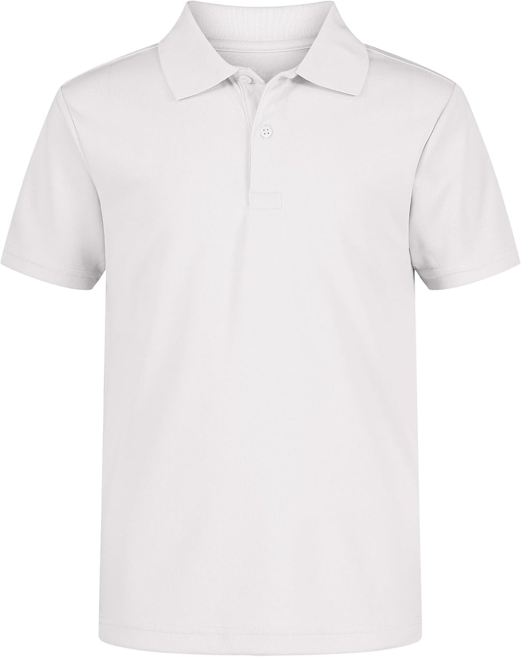 Boys' School Uniform Short Sleeve Polo Shirt, Button Closure, Moisture Wicking Performance Material