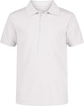 Boys' School Uniform Short Sleeve Polo Shirt, Button Closure, Moisture Wicking Performance Material