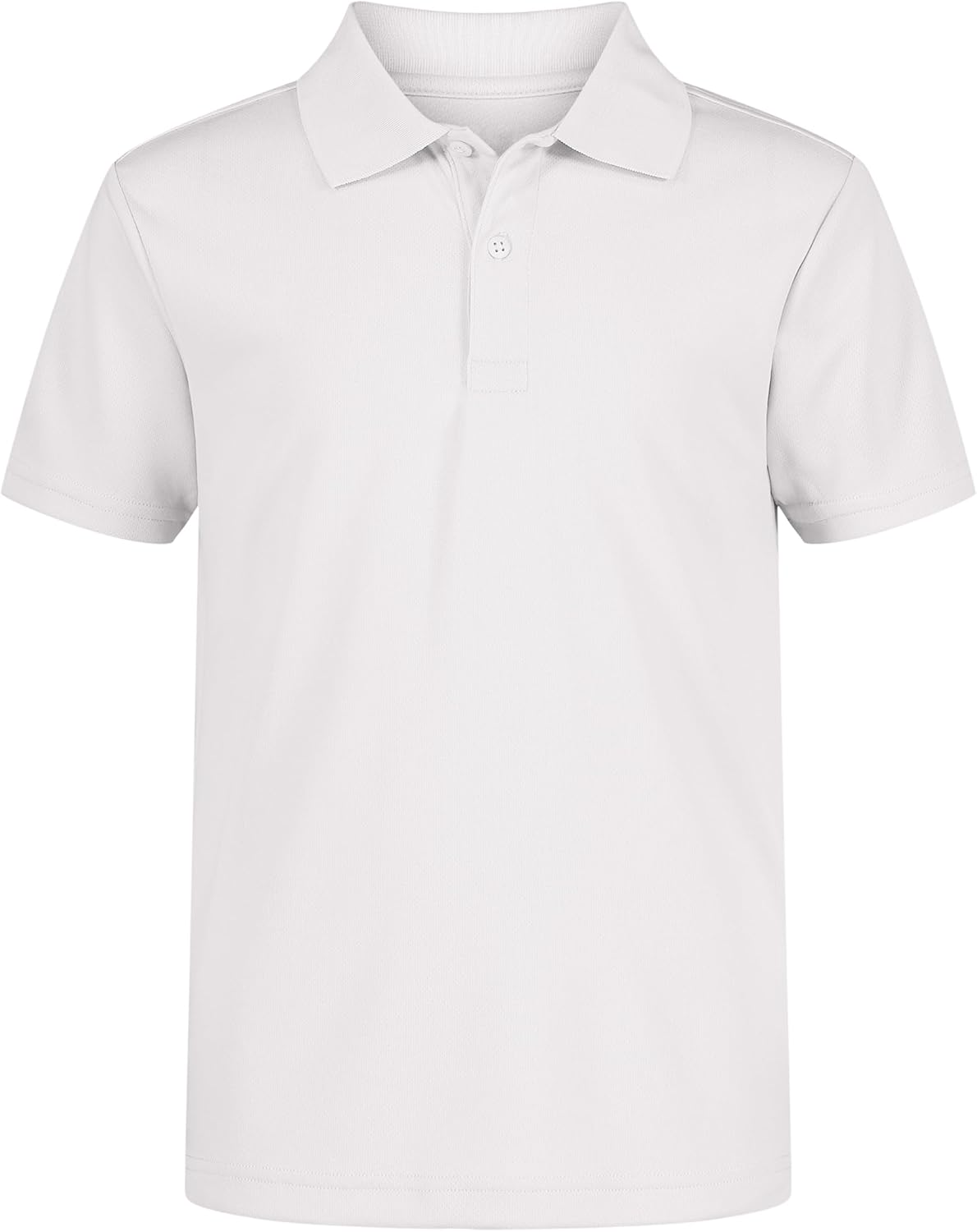 Boys' School Uniform Short Sleeve Polo Shirt, Button Closure, Moisture Wicking Performance Material