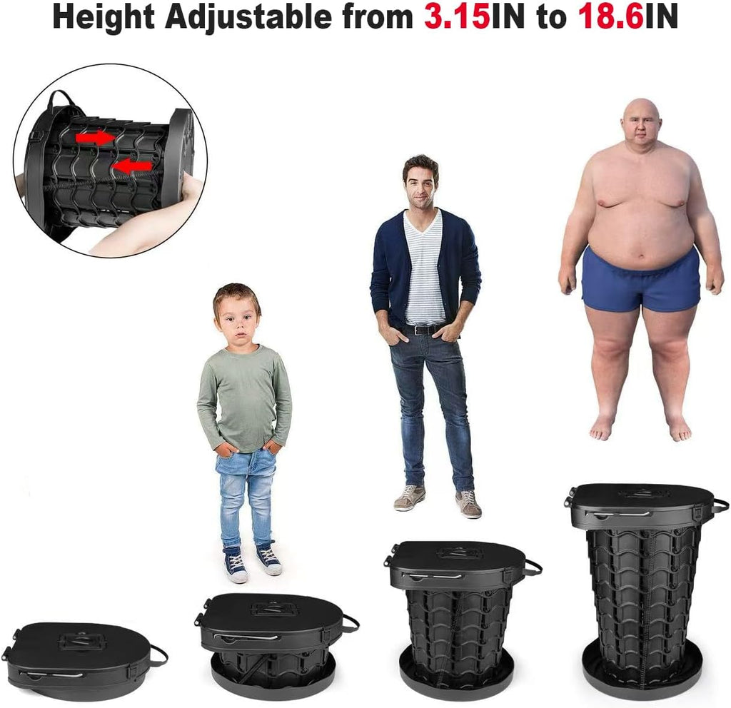 XXL Portable camping Toilet, Foldable and Height Adjustable, Load Capacity 500lbs, with Carrying Handle, Perfect for
