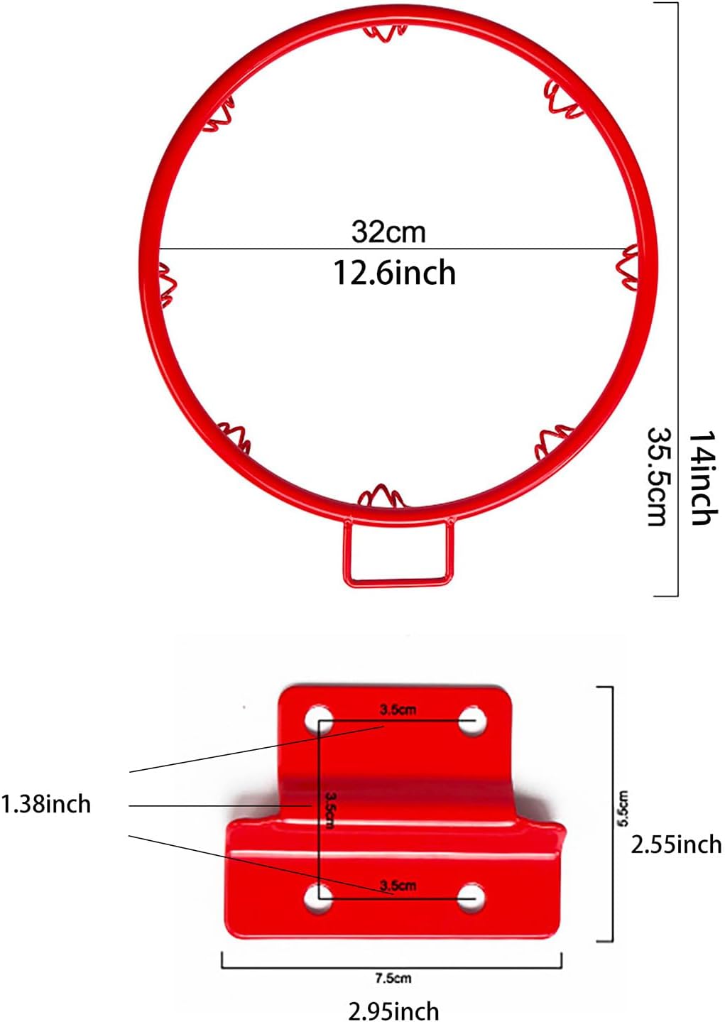 Basketball Hoop, Dream Travel Basketball Rim Goal Wall Mounted Indoor Outdoor Hanging Basketball Hoop