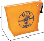 Klein Tools 5539YEL Zipper Bag, Canvas Tool Pouch is 10-Inch Consumables Bag for Storing Parts, Brass Grommet for