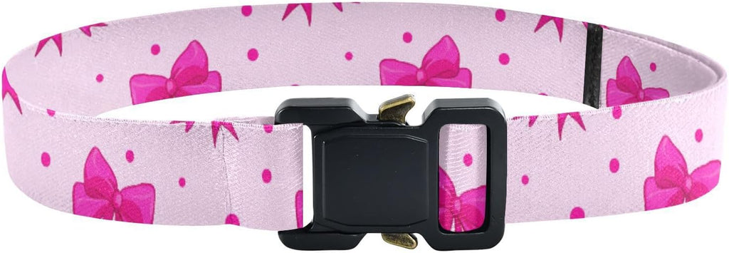 Bow Tie Adjustable Kids Elastic Belts, Girls Boys Stretch Waist Belt with Aluminum Alloy Buckle