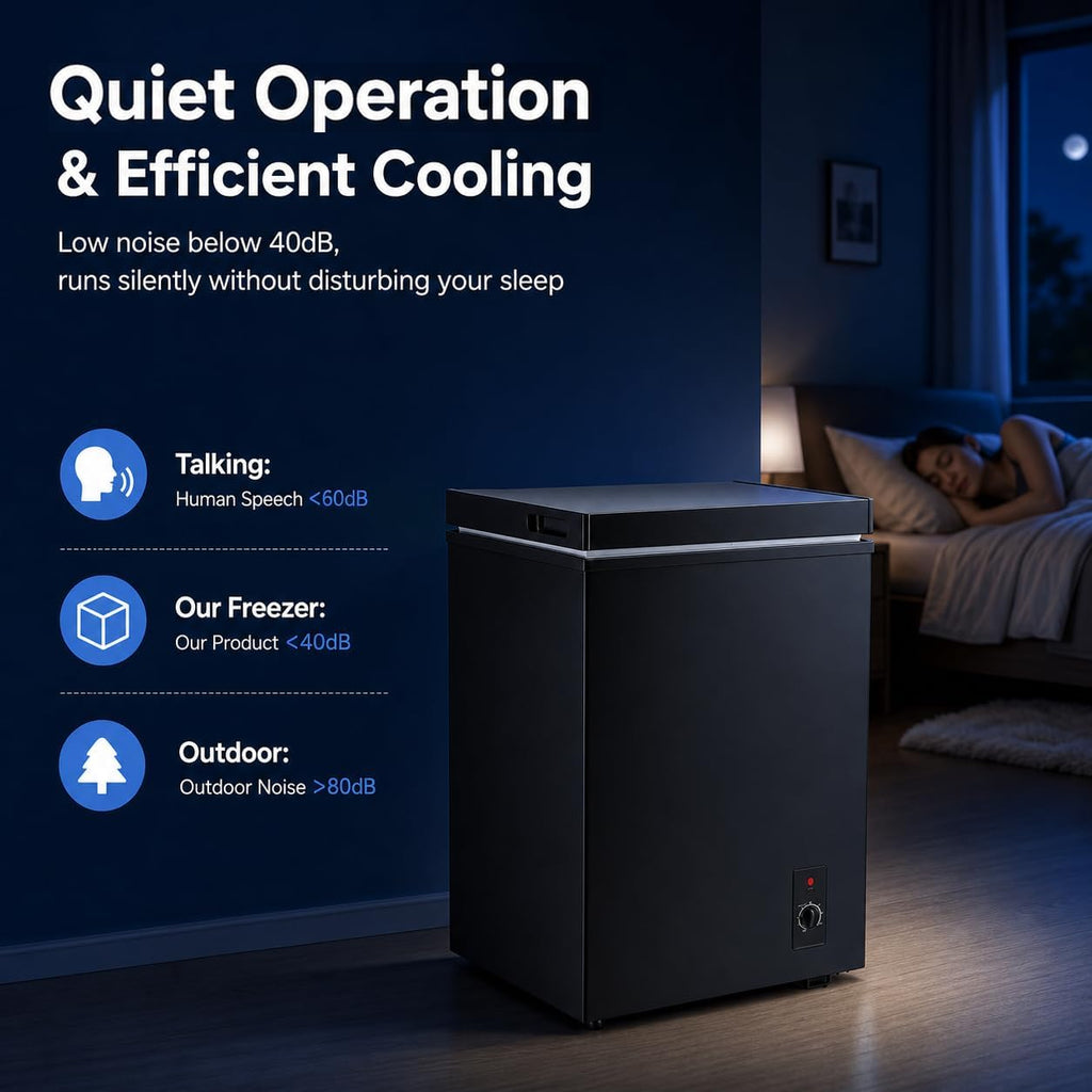 5.0 cu.ft Chest Freezer，Small Mini Deep Freezer with 7Level Temperature