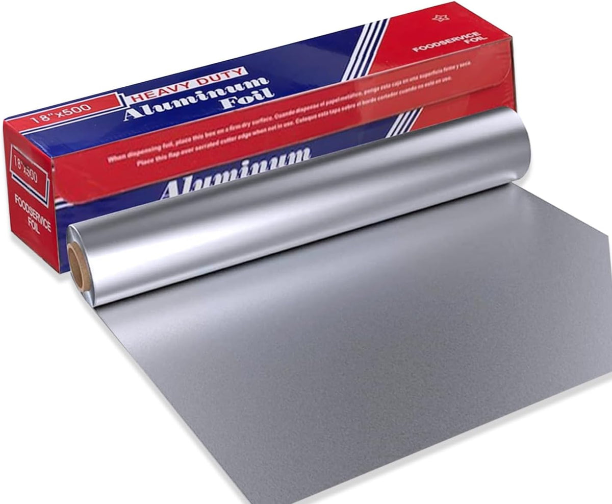 Heavy-Duty Aluminum Foil, 1-Pack Foil Roll (18" x 500")