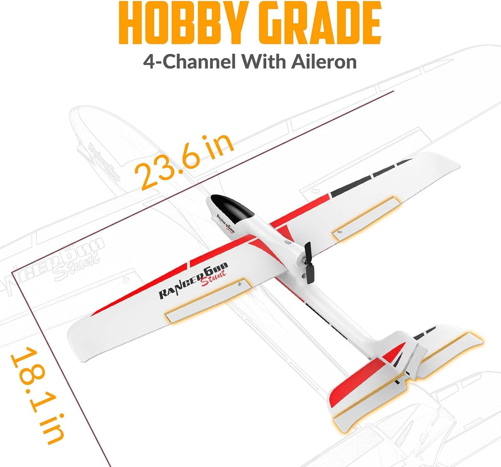 VOLANTEXRC RC Glider Plane 4CH, New Version Remote Control Airplane with 6-Axis Gyro for Beginners, 3 Flight Modes &