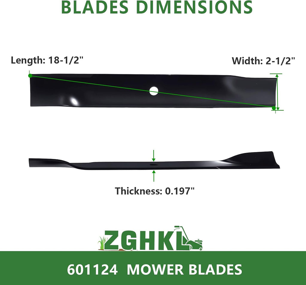 601124 Lawn Mower Blades for Hustler 54 Inch Deck Low Lift Blades Riding Mower Replacement for Fastrak SD Raptor SD