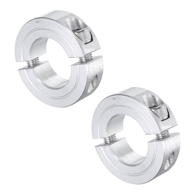 uxcell 2pcs Double Split Clamp-On Shaft Collar 7/8" Shaft, Aluminum Alloy
