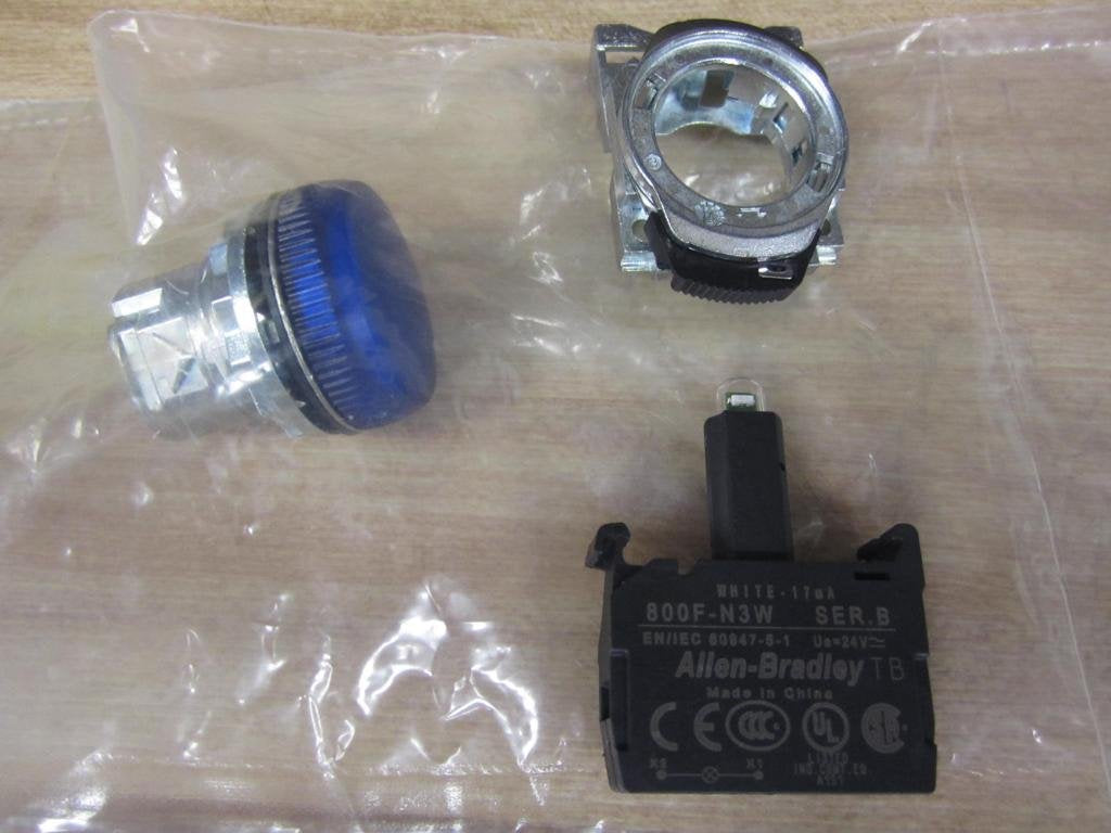 Allen Bradley 800FM-P6MN3W Blue Pilot Light 800FMP6MN3W