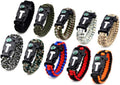 MQQC Kissmi 10 Pack Paracord Bracelet Survival Gear with Compass, Fire Starter, Whistle and Emergency Knife,Best