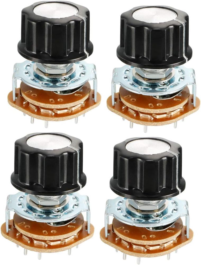 uxcell 2P6T 1Deck Band Channel Rotary Switch Selector with Plastic Knob