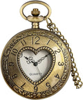 Vintage Pocket Watch with Chain for Men Necklace Watches for Women | Classic retro pendant watch,Unique analog quartz