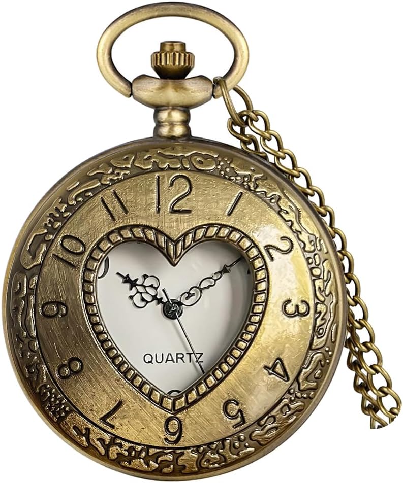 Vintage Pocket Watch with Chain for Men Necklace Watches for Women | Classic retro pendant watch,Unique analog quartz