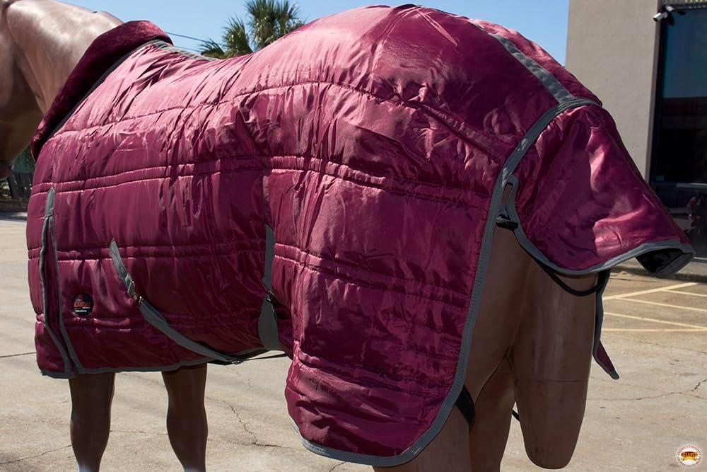 Western Horse Stable Blanket Wine 72 Inches