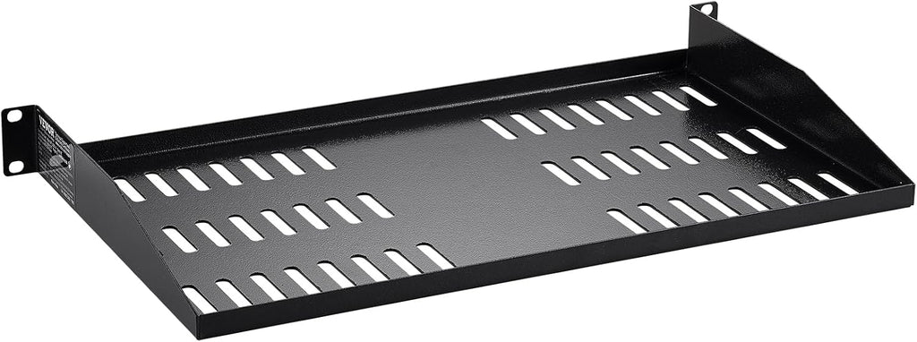 VEVOR 2PCS 1U Server Rack Shelf, Universal Vented Rack Mount Cantilever Tray for 19 inch Network Equipment Rack & Cabinet, 10" Deep Rack Mount Shelf, Weight Capacity 50 lbs Wall Mount Rack Shelf