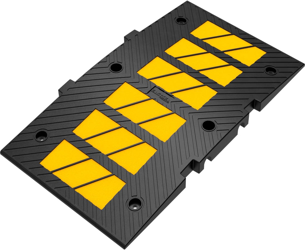 35" inch Width Speed Humps Rubber Speed Bumps for Saftey Combinable High Visibility Durable Ramps, Garage Speed Bump