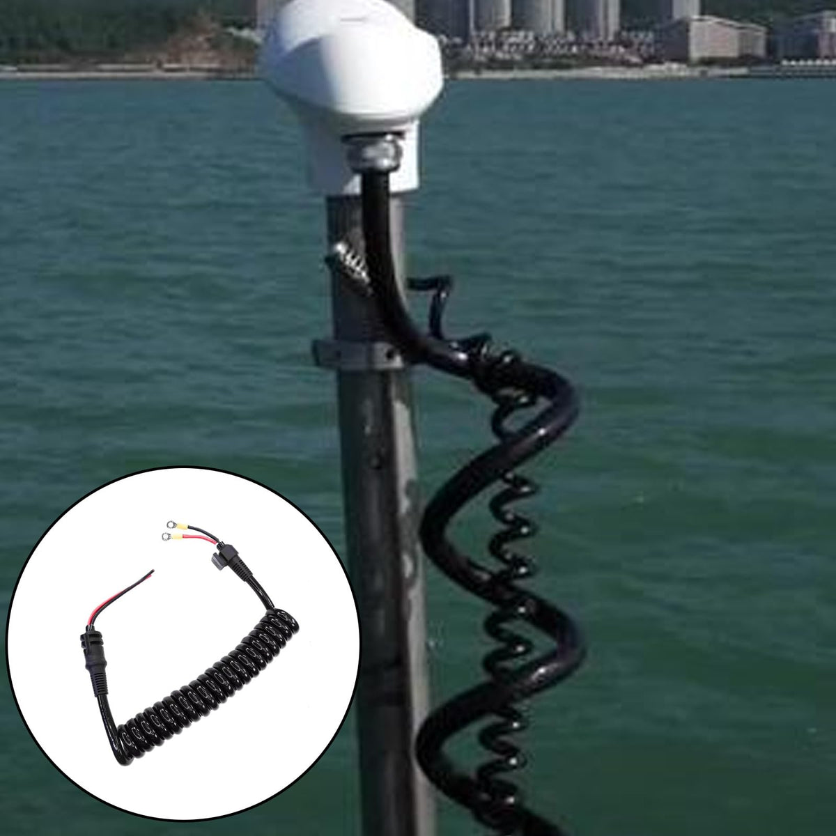Trolling Motor Extension Cable, Coiled Power Wire 8M0029237 for Motorguide Xi5 Boat Wiring Replacement