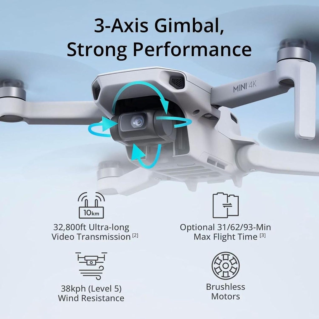Mini 4K Camera Drone Combo, Drone with 4K UHD Camera for Adults, Under 249 g, 3-Axis Gimbal Stabilization, 10km Video