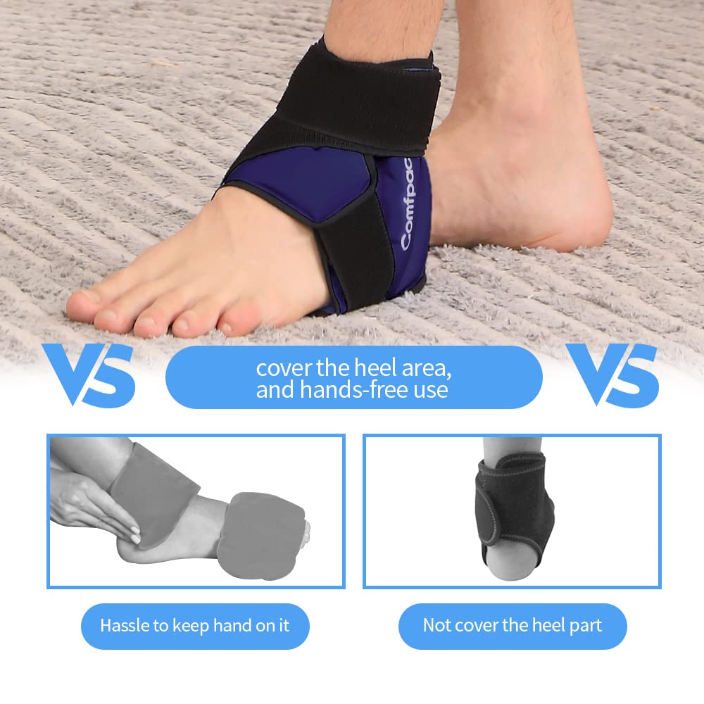 Ankle Ice Pack Wrap Heel Ice Pack for Pain Relief, Hot Cold Therapy Cold Pack for Plantar Fasciitis, Achilles