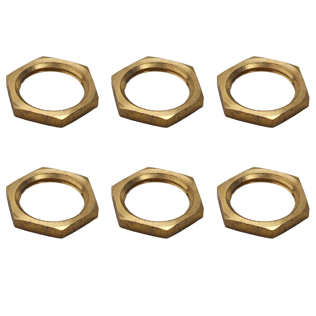 Virello 6Pcs 3/8" NPT Brass Pipe Fitting Hex Lock Nut
