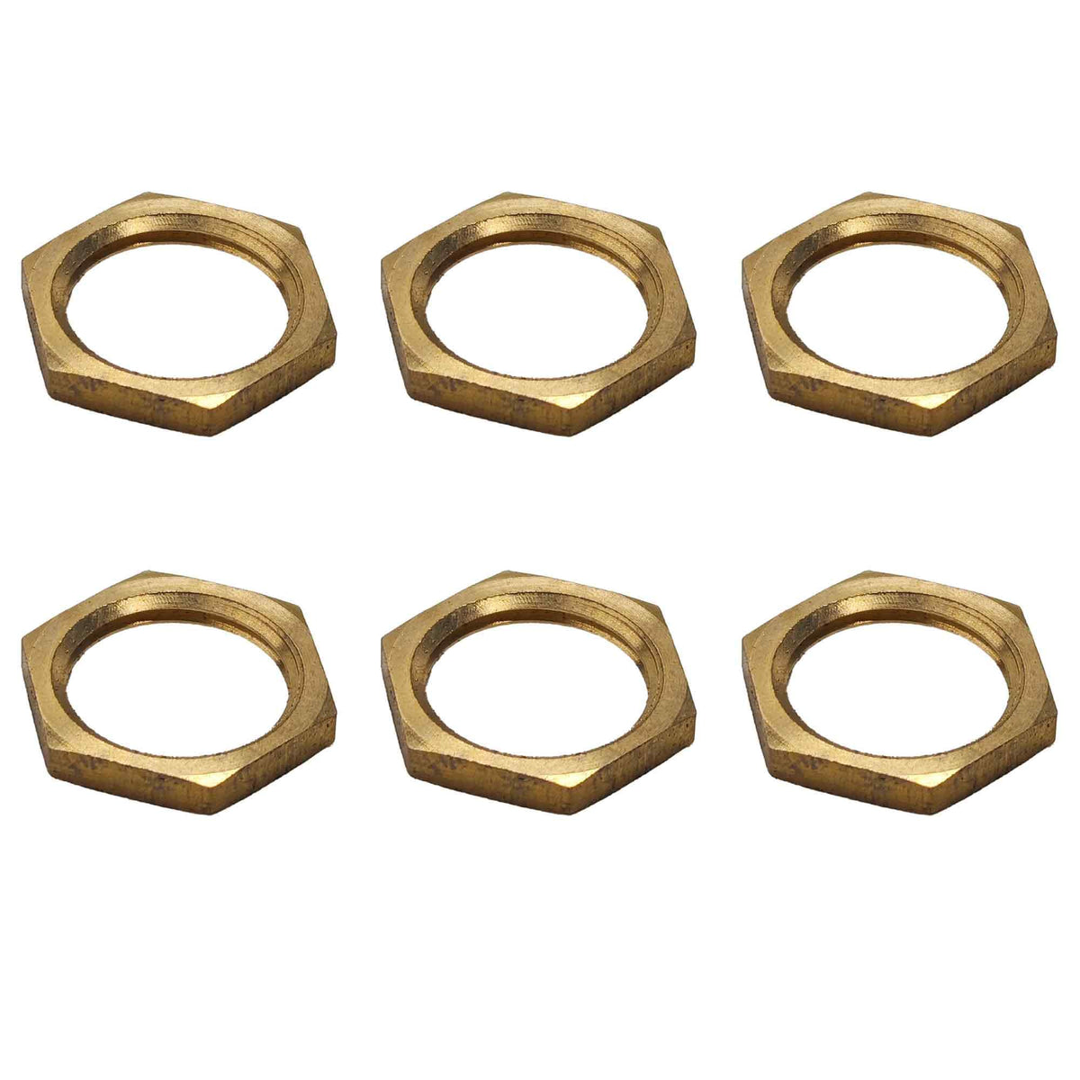 Virello 6Pcs 3/8" NPT Brass Pipe Fitting Hex Lock Nut