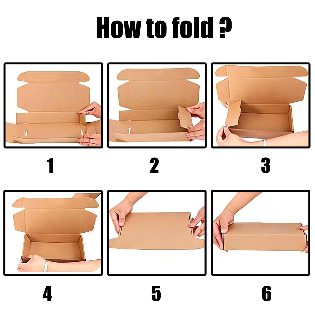 10 Pack 6x6x2 Shipping Boxes, Small Brown Corrugated Mailers