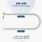 Ximoon Throttle Control Cable Replacement for Stens 290-348