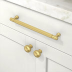 10 Pack Brushed Gold Knurled Cabinet Pulls 8 Inch(203mm) Kitchen Cabinet Handles Cabinet Hardware for Drawer Pulls