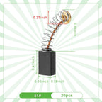 20pcs Electric Motor Carbon Brushes Replacement for Motors Repair Hammer Drills, Circular Saws, Angle Grinders