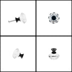 6 Pack Drawer Knobs Diamond Shaped Crystal Glass 30mm Cabinet Knobs Pull Handles (30 mm, 6 Pack, Black)