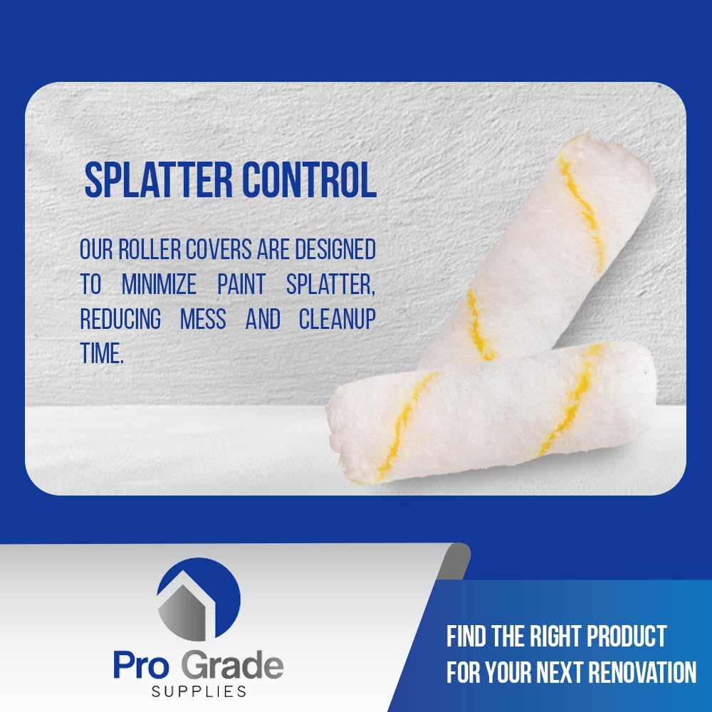 Paint Roller Cover Set,Wall Painting Roller Naps for Professional or Home Owners with All Paints and Stains. Paint