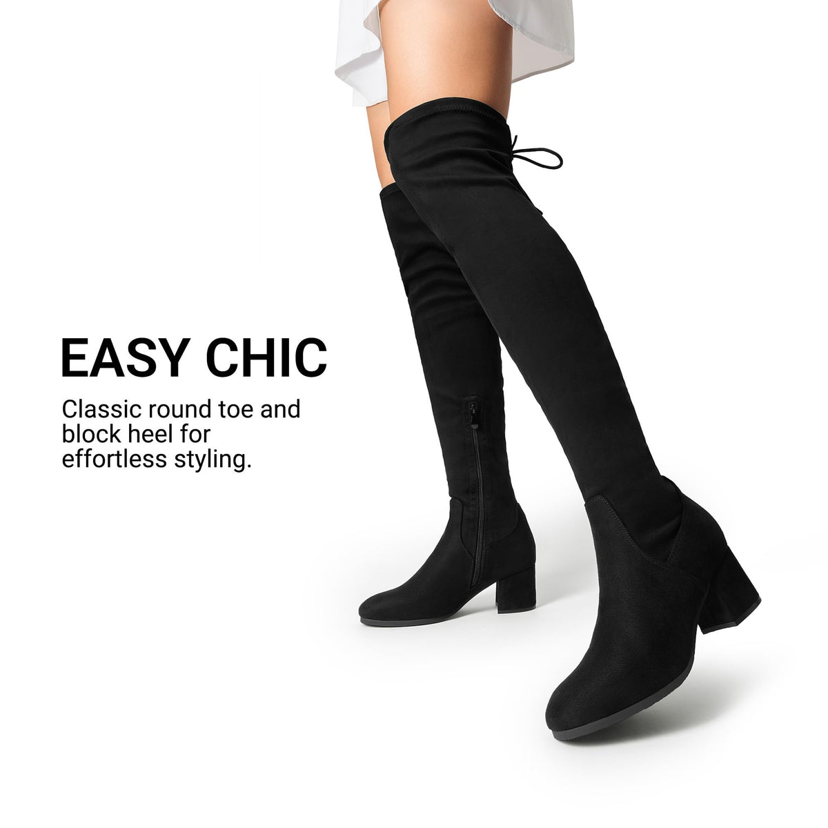 Women's Over The Knee Thigh High Boots,Black,8.5