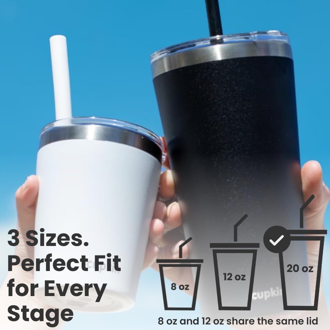 Stainless Steel Insulated Tumbler with Lid and Straw, 20 oz Stainless Steel Cups, Set of 2 Travel Coffee Mug for