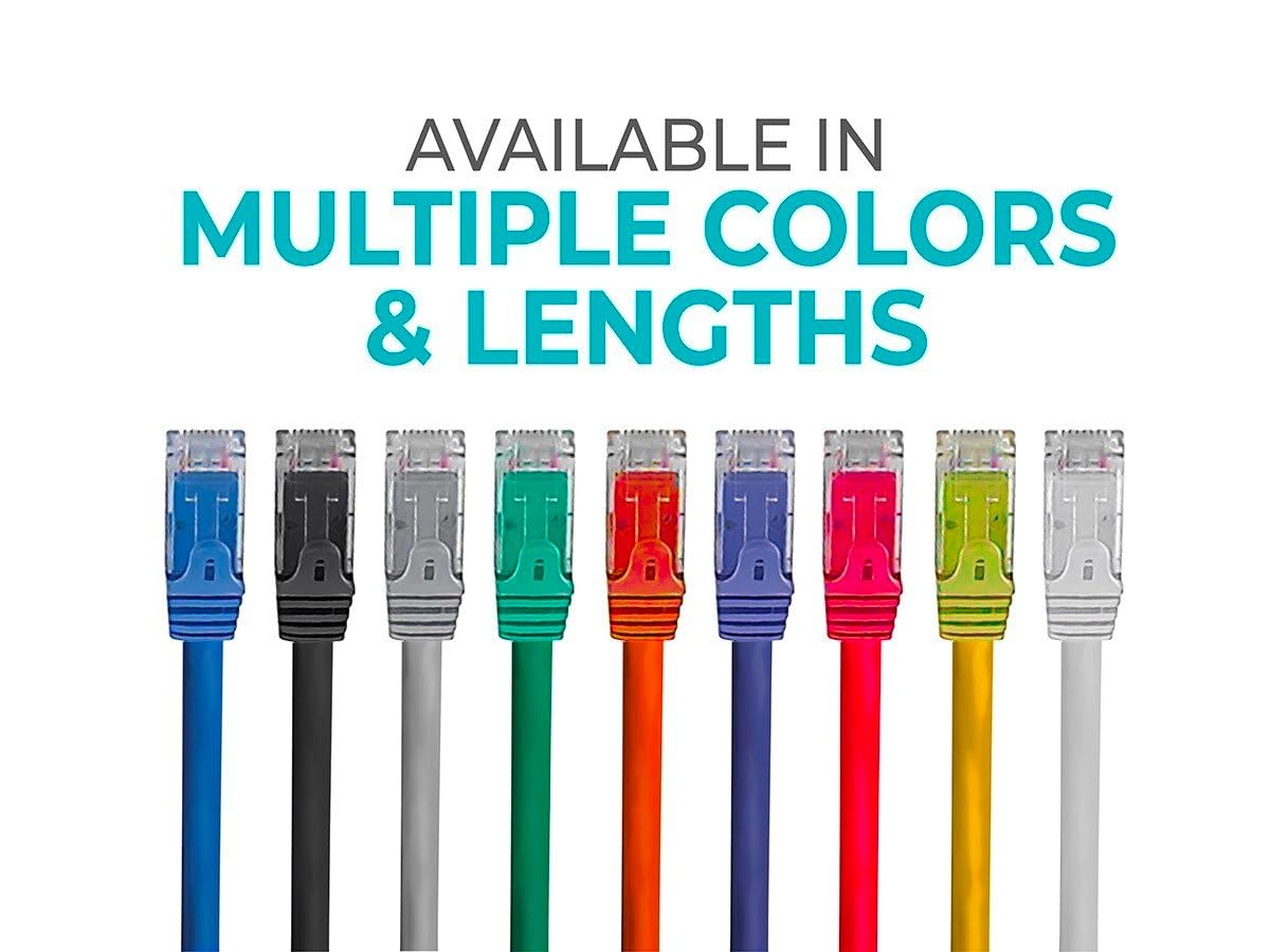Cat6 Ethernet Patch Cable - Snagless RJ45, 24AWG Stranded Pure Bare Copper Wire, 550Mhz, UTP, 10 Feet, Black