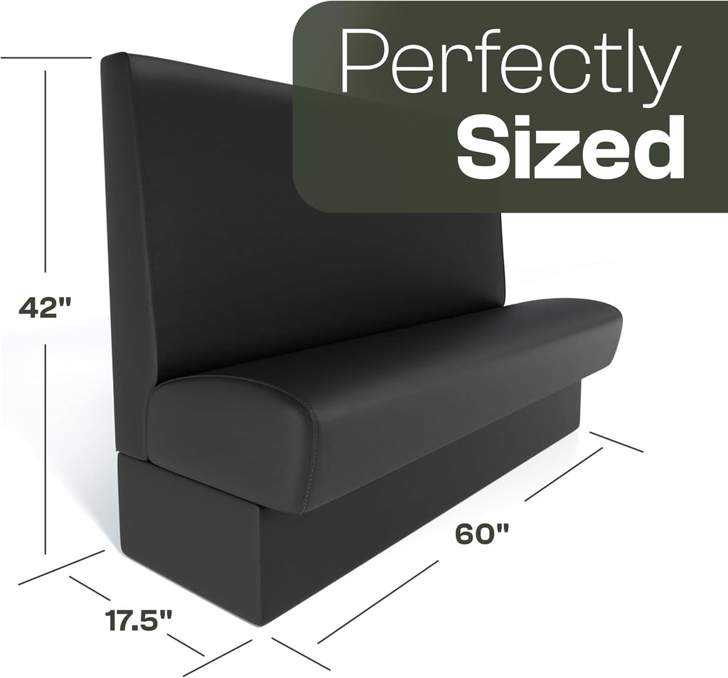 60" Restaurant Vinyl Booth Seating Bench – Quick-Ship Modular Commercial Booth with Birch Plywood Frame, High-Density