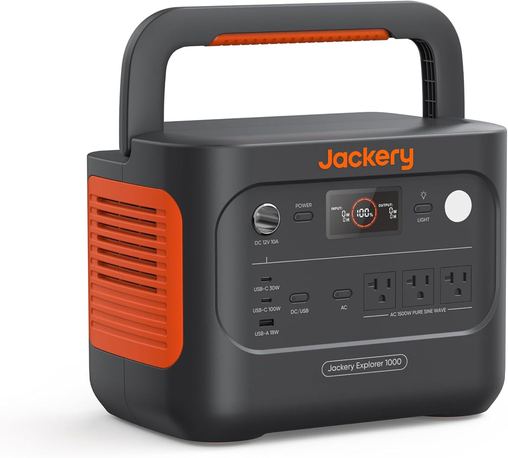 Explorer 1000 v2 Portable Power Station,1070Wh LiFePO4 Battery,1500W AC/100W USB-C Output, 1 Hr Fast Charge, Solar