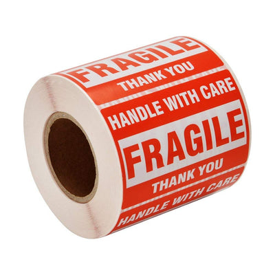 [12 Rolls, 6000 Labels] 2" x 3" Fragile Stickers Handle with Care Warning Packing/Shipping Labels - Permanent Adhesive