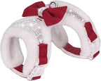 Plush Chest Straps for Dogs, Rhinestone Winter Dog Harness, Vest Bow Harness for Small Medium Dogs
