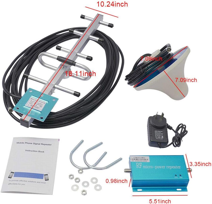 Cell Phone Signal Booster Amplifier 50MHz Band 2G /3G /4G Cell Phone Signal Booster for Home Repeater+Antenna Kit