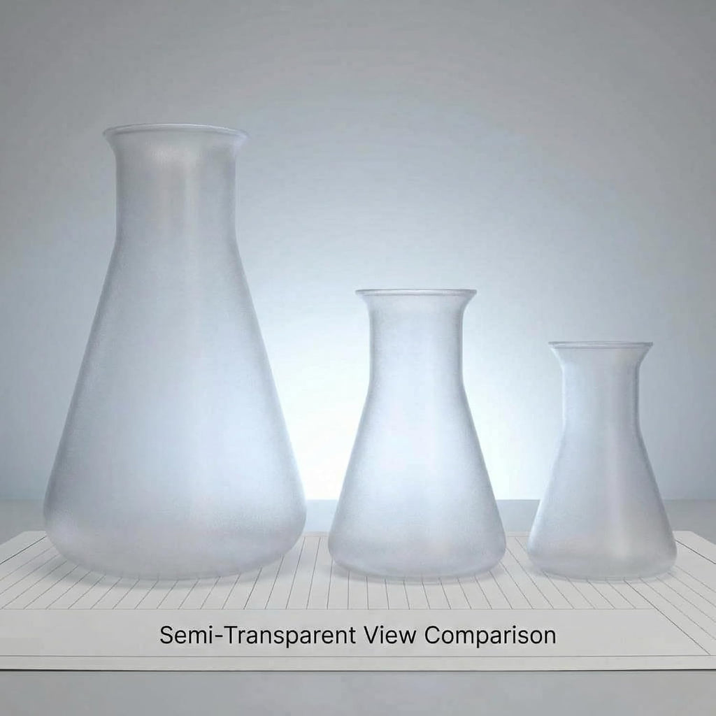 Plastic Conical Flask Set 50ml 100ml 500ml – Semi-Transparent Lab Flask for Teaching, Demonstration & Display