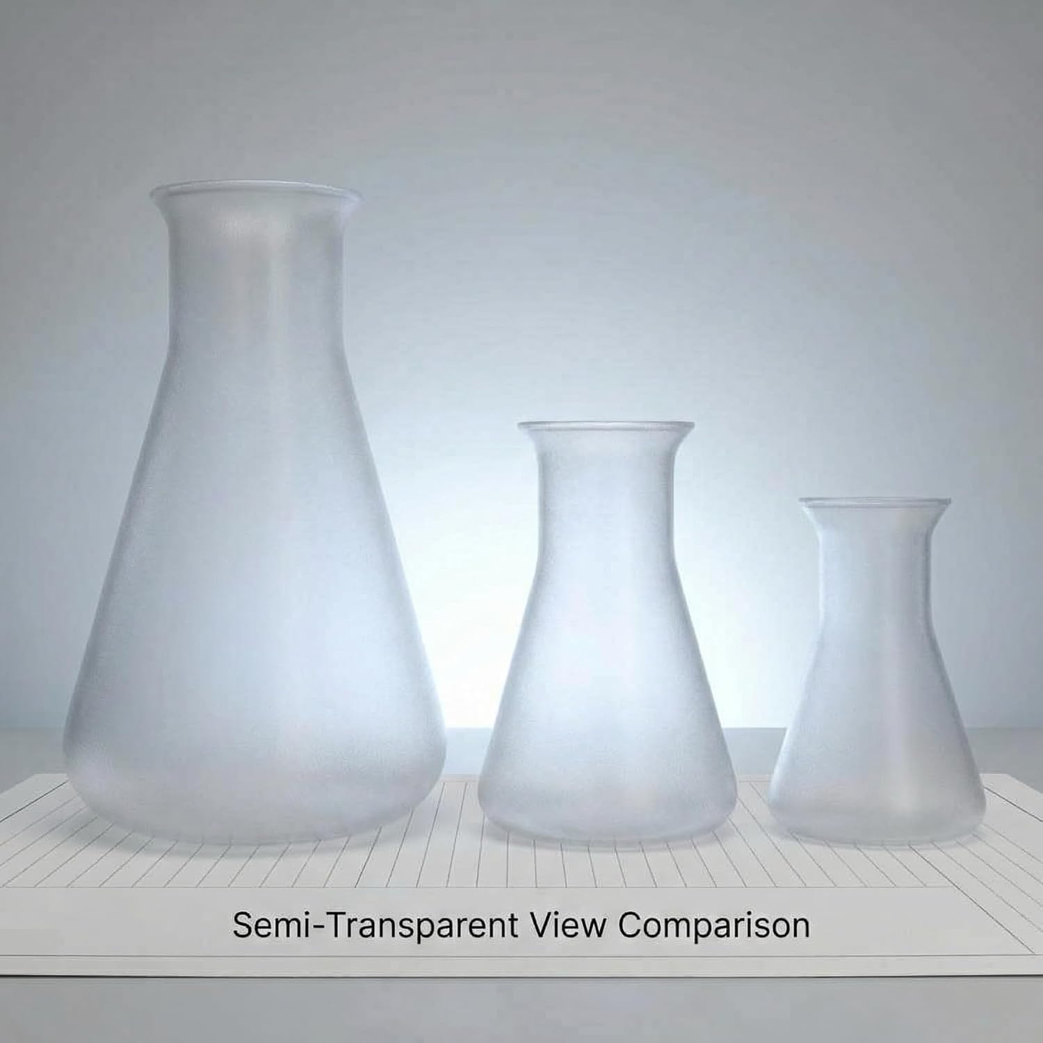 Plastic Conical Flask Set 50ml 100ml 500ml – Semi-Transparent Lab Flask for Teaching, Demonstration & Display