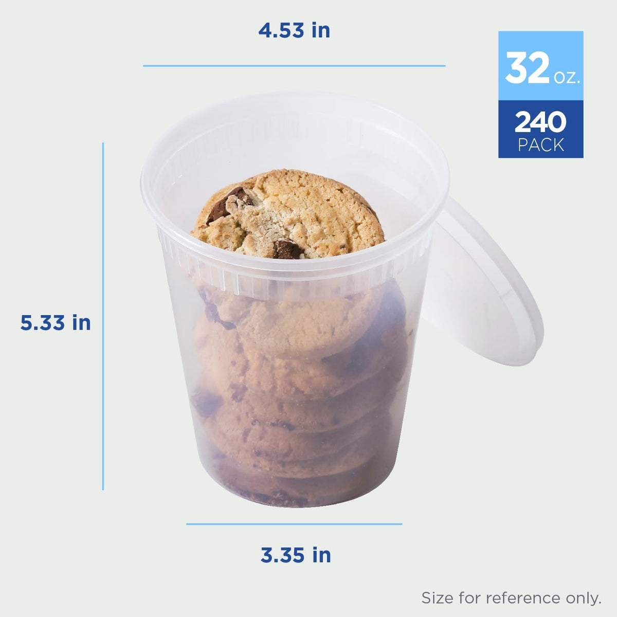 [32oz - 240 ct] Clear PP Injection Molded Round Deli Containers with Lids (FP-IMDC32-PP)