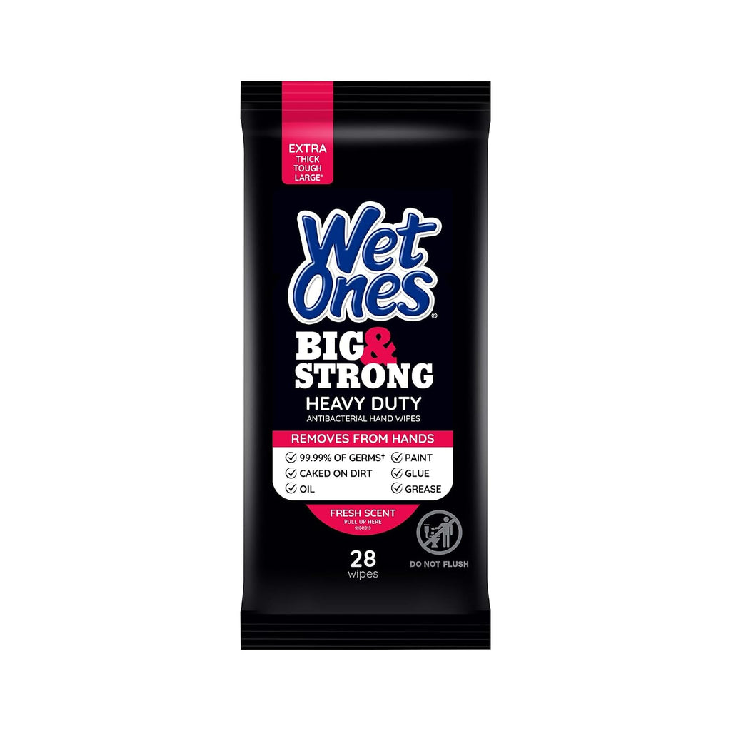 Big & Strong Antibacterial Hand Wipes, Fresh Scent, 28 ct (6 Pack)