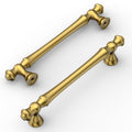 10 Pack Zinc Alloy Vibrant Brushed Moderne Brass Cabinet Pulls 5"