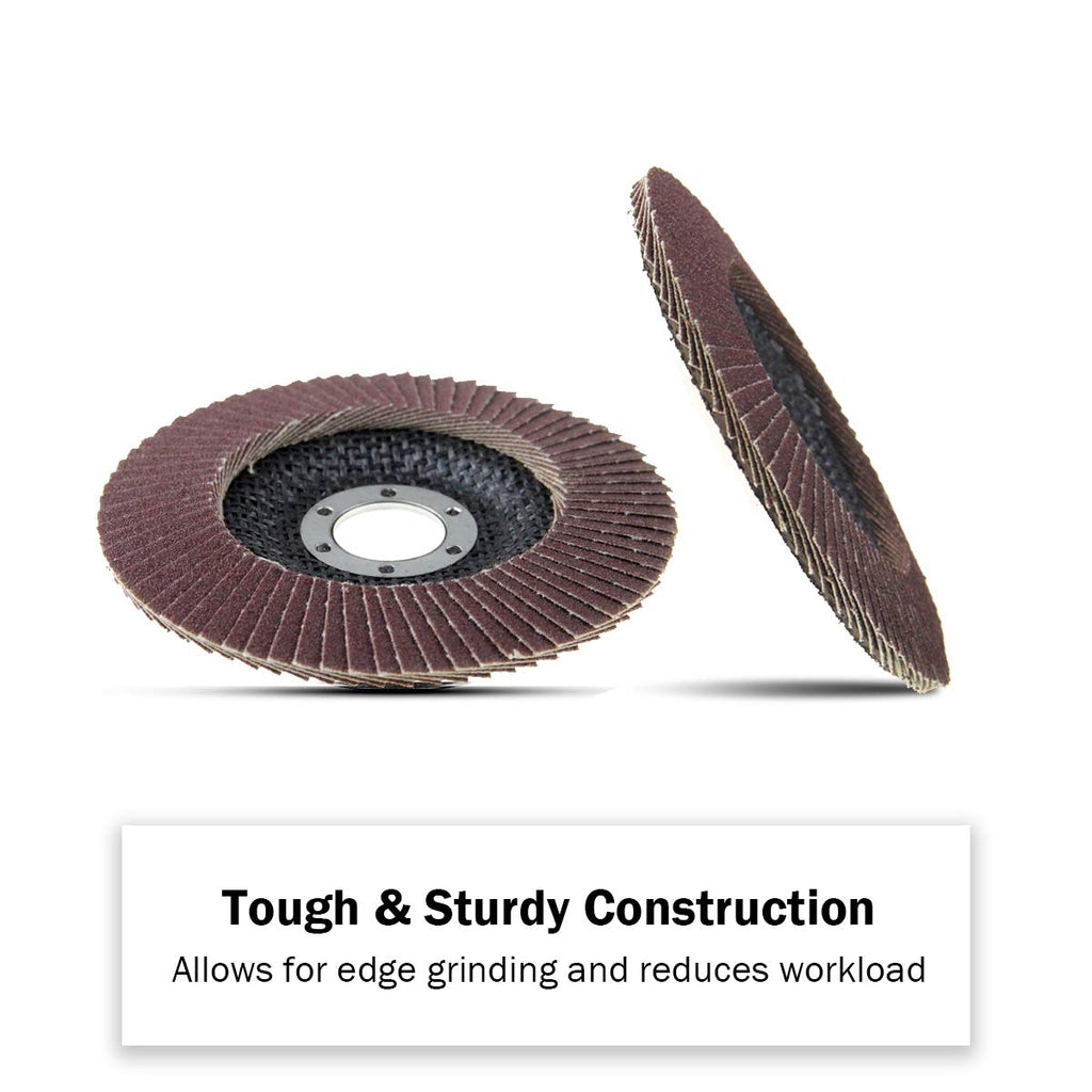 KSEIBI 4 1/2 Inch Flap Disc Aluminum Oxide 10 Pack Auto Body Sanding Grinding Wheel (240 Grit) 686013