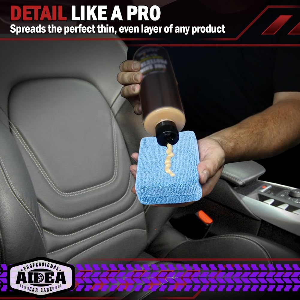 Microfiber Applicator Pad-8 Pack, Car Wash Sponge, Blue | Car Sponge and Cleaning Pads, Perfect for Effortless Wax